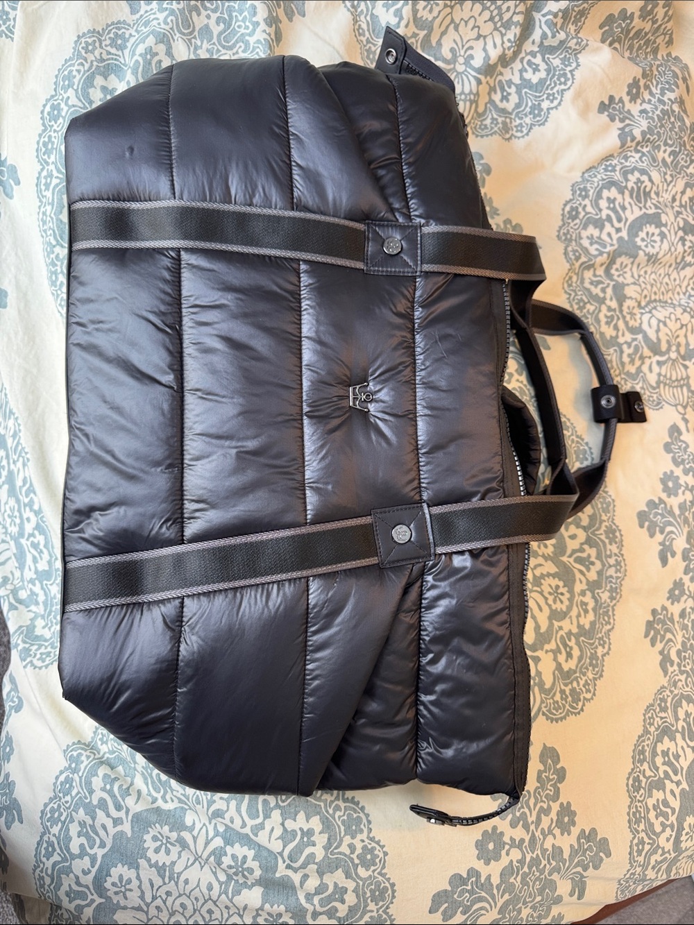 Oliver Thomas Black Quilted Puffer Duffel Bag